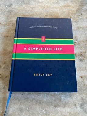 Emily Ley "A Simplified Life" Hardcover Book - Navy with Pink & Green Accents